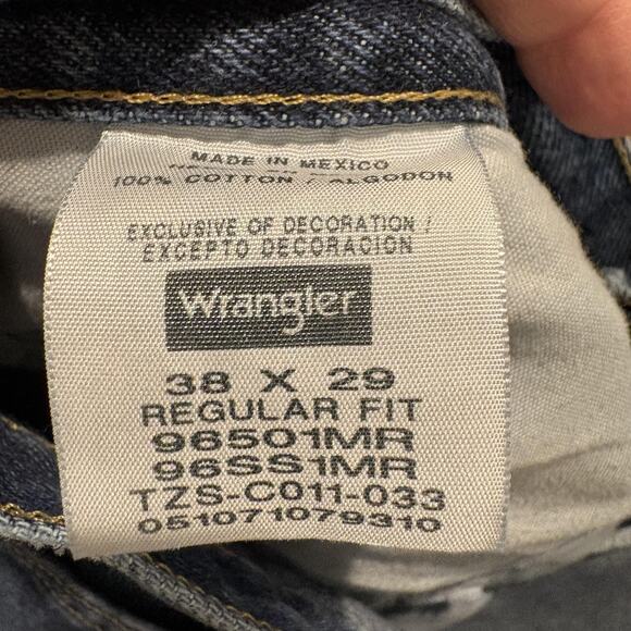 Wrangler Jeans Mens 38x29 Blue Regular Fit 96501MR Denim Straight Leg Comfort - Picture 2 of 13